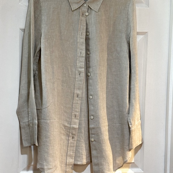 Talbots Linen Wheat Shirt, Size M - Picture 2 of 9